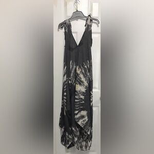 Black and Cream Tie-Dye Dress